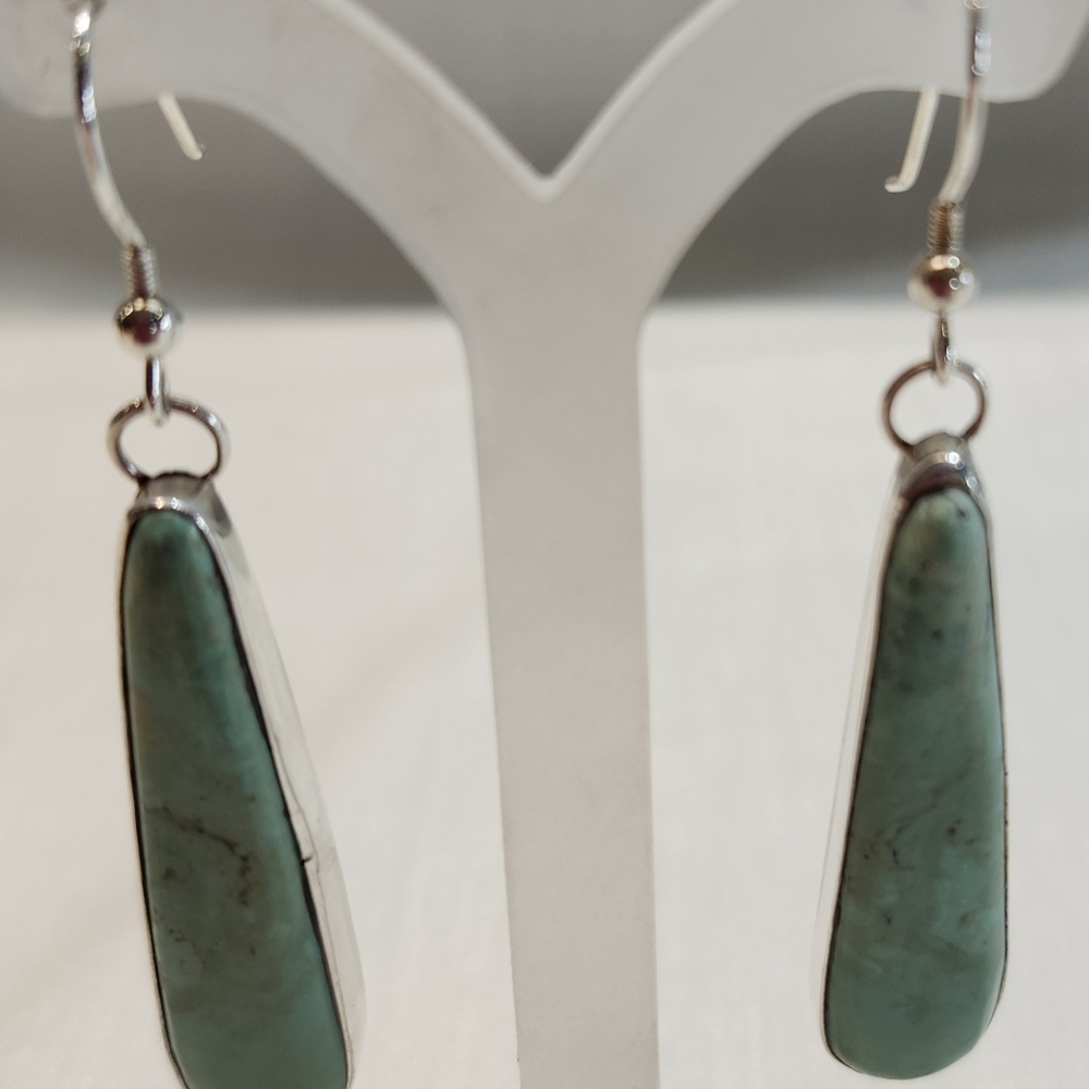 Sterling silver Kingman Turquoise  earrings.